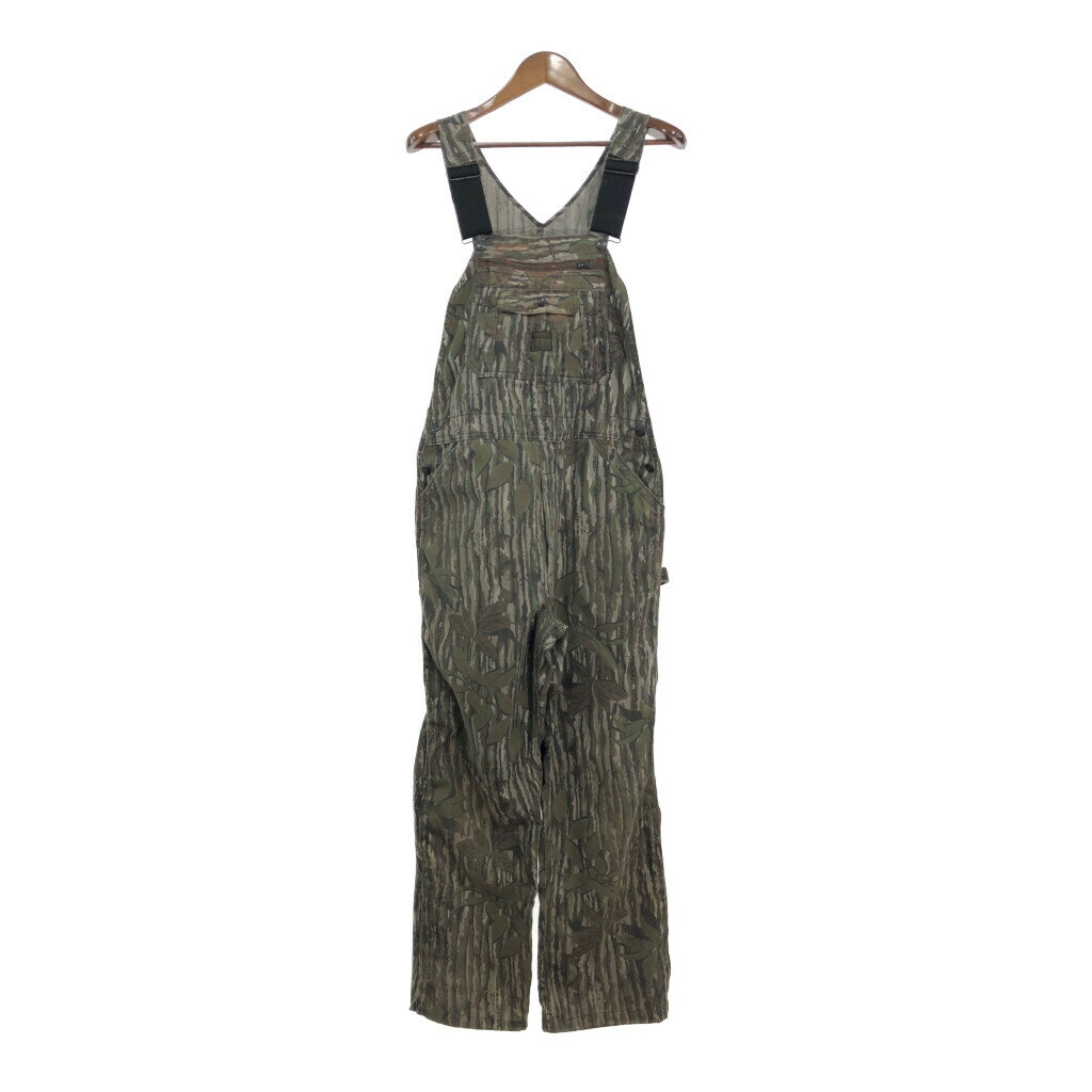 80年代 USA製 LIBERTY リバティ ビブオーバーオール アウトドア リアルツリーカモ グリーン (メンズ M) 中古 古着 R3916