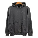 Carhartt カーハート スウェット パーカー 袖プリント ネイビー (メンズ M) 中古 古着 R3943