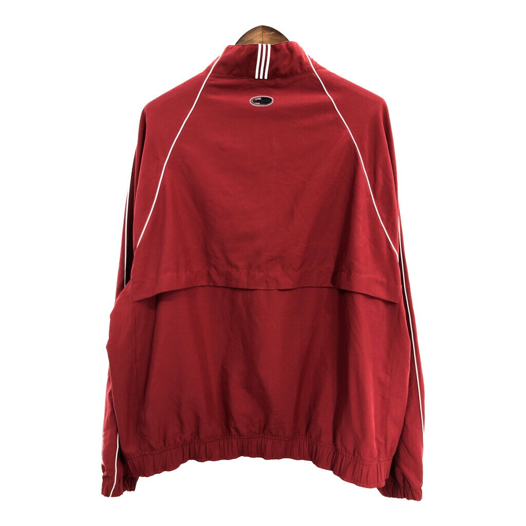 adidas アディダス モックネック ハーフジップ ジャケット レッド (メンズ XL) 中古 古着 R4102