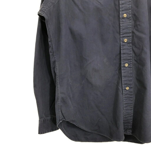 RALPH LAUREN ラルフローレン ボタンダウン 長袖シャツ ワンポイントロゴ ネイビー (メンズ L) 中古 古着 R4170