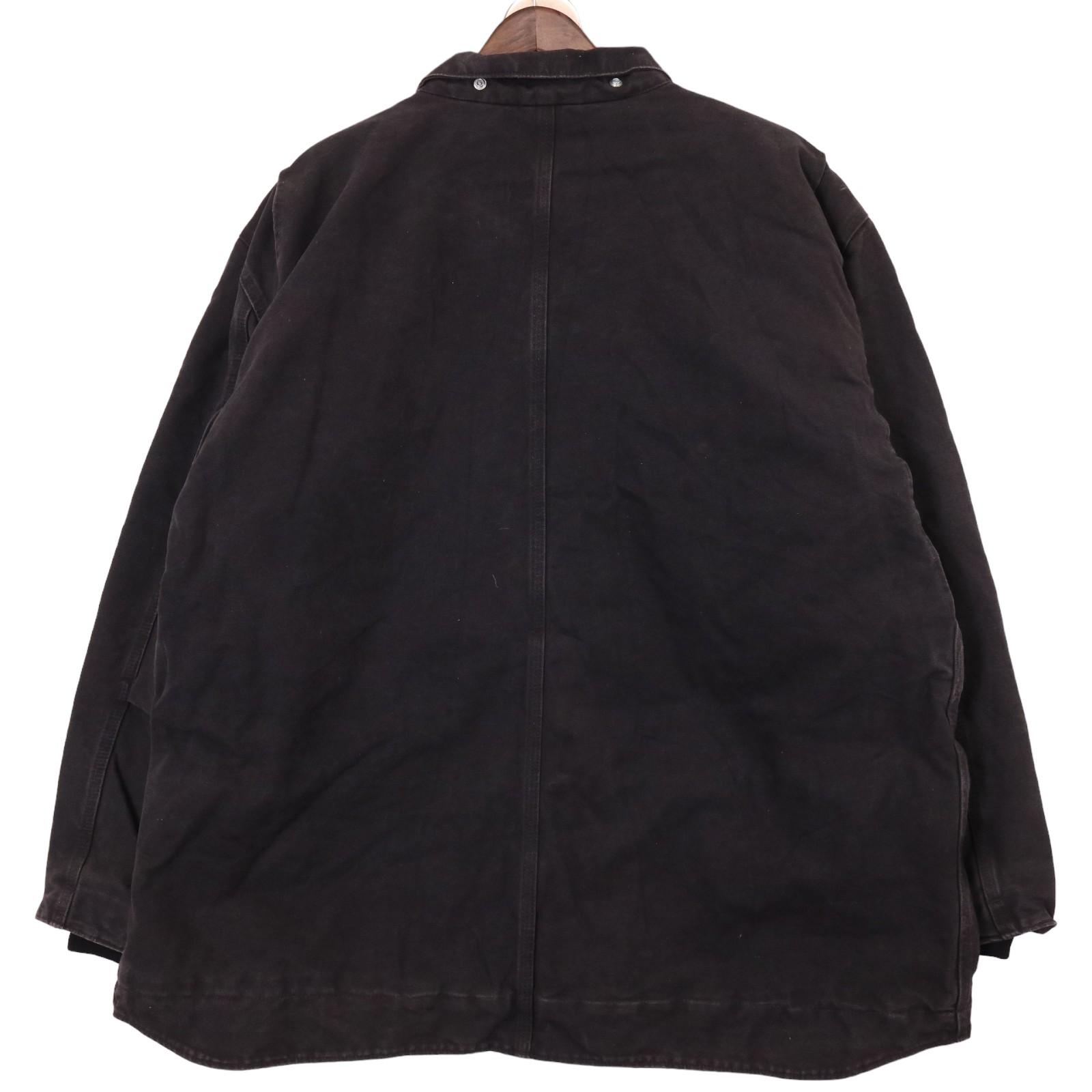 00年代 Carhartt カーハート サンドストーンリッジコート ワーク 企業ロゴ ブラック (メンズ 2XL) 中古 古着 A0685
