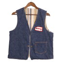 70年代 Levi's リーバイス BIG E リバーシブルデニムベスト アウター ネイビー (メンズ S相当) 中古 古着 A0715