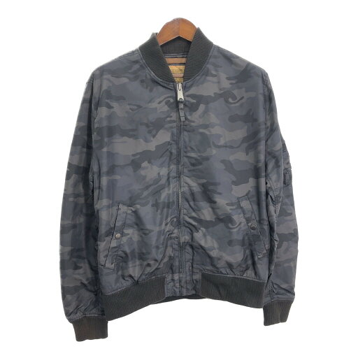 ALPHA INDUSTRIES アルファ インダストリーズ フライト ジャケット 迷彩 ブラック (メンズ 2XL) 中古 古着 R4357