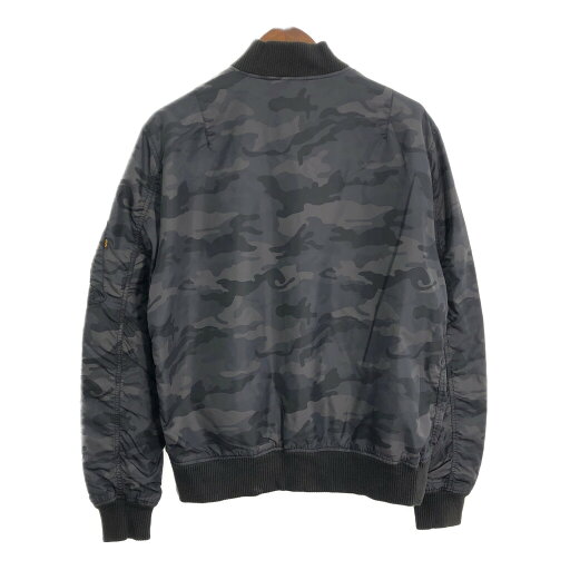 ALPHA INDUSTRIES アルファ インダストリーズ フライト ジャケット 迷彩 ブラック (メンズ 2XL) 中古 古着 R4357