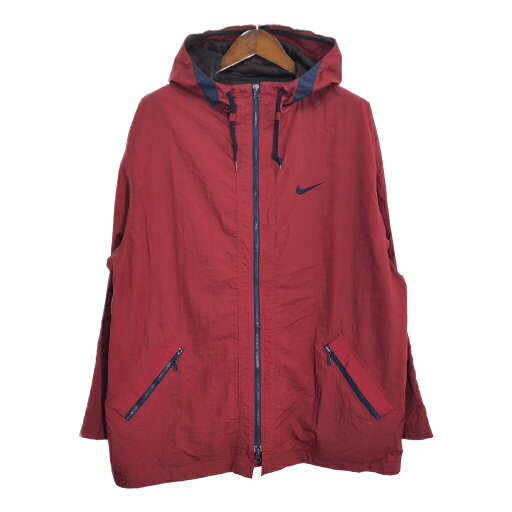 90-00年代 NIKE ナイキ ナイロン ジャケット ワインレッド (メンズ L) 中古 古着 R4424
