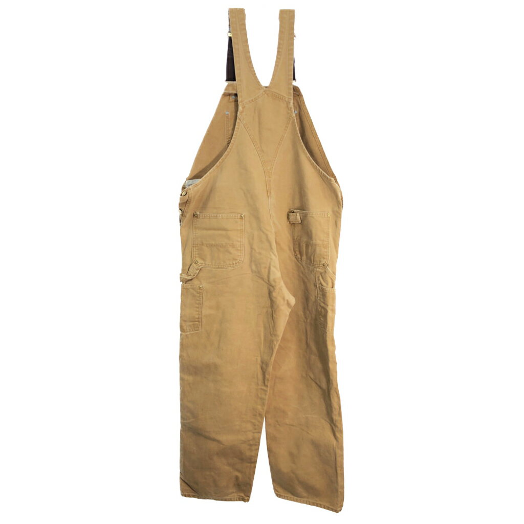 Carhartt カーハート ダック ダブルニー ビブオーバーオール 大きいサイズ ブラウン (メンズ W42 L32) 中古 古着 R4464