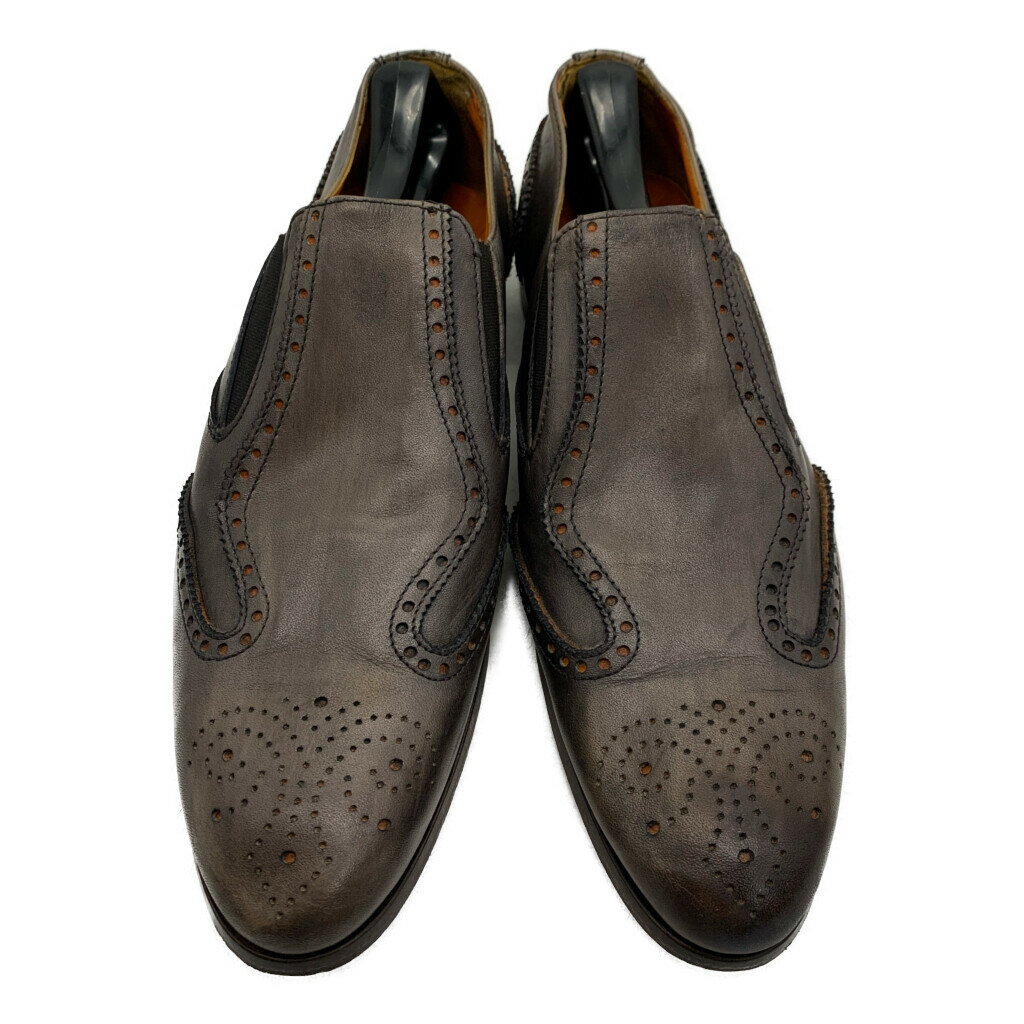 イタリア製 Oliver Strelli サイドエラスティック レザーシューズ グレー (メンズ 43) 中古 古着 KA1407