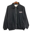 AKIRA ナイロン ジャケット ワンポイントロゴ ブラック (メンズ L相当) 中古 古着 R4874