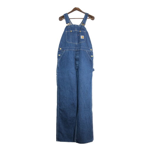 Carhartt カーハート デニム ビブオーバーオール 大きいサイズ ブルー (メンズ W39相当) 中古 古着 R5402 Carhartt カーハート デニム ビブオーバーオール 大きいサイズ ブルー (メンズ W39相当) 中古 古着 R5402