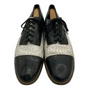 90年代 STACY ADAMS ステイシーアダムス パンチドキャップトゥ 編み込み レザーシューズ ブラック (メンズ 11 1/2) 中古 古着 KA1434(4)