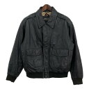 80年代 A-2 フライトジャケット ミリタリージャケット ブラック (メンズ L) 中古 古着 R5473