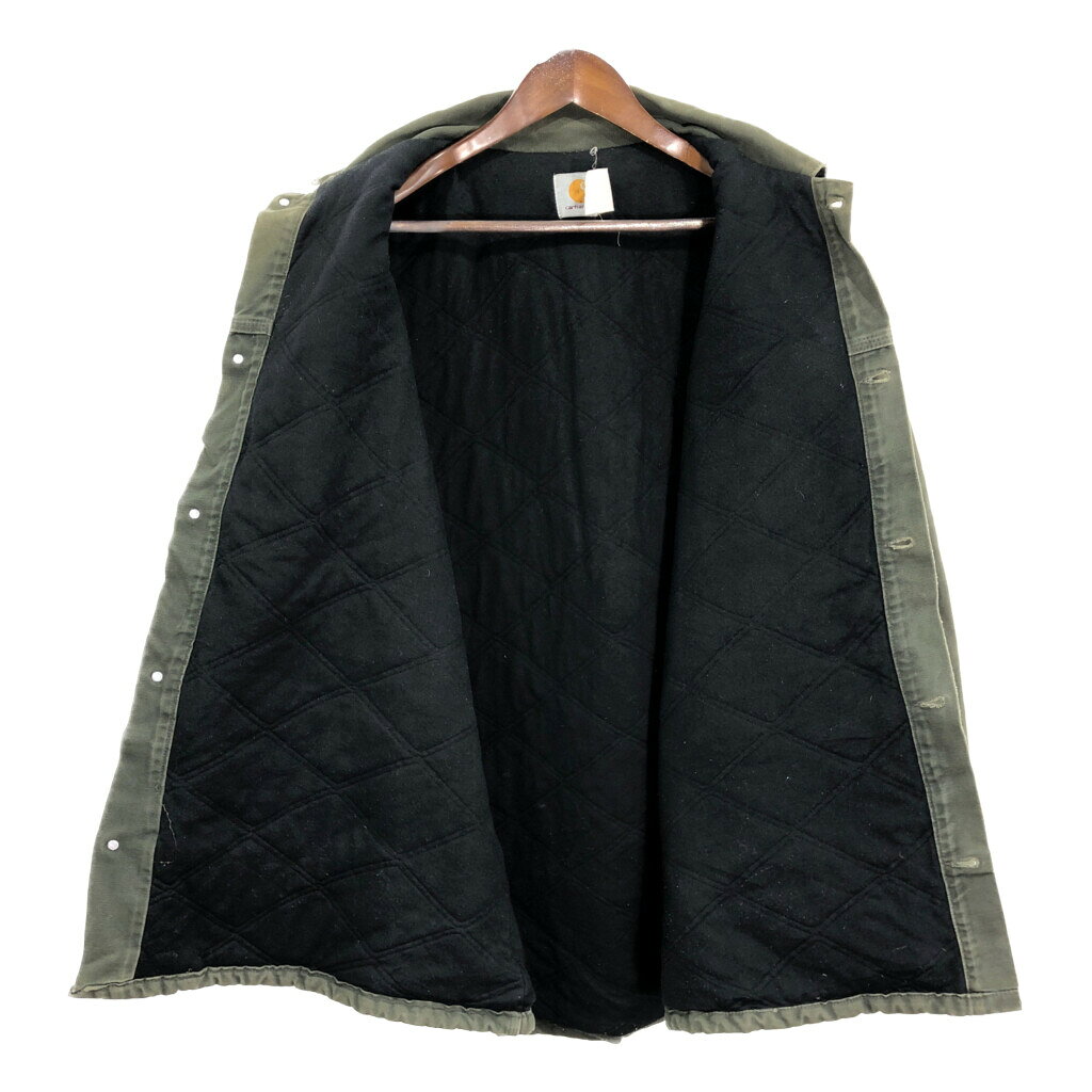 YAMAHISA USEDCLOTHINGSHOPの80年代 USA製 Carhartt カーハート トラディショナルジャケット ワーク カーキ (メンズ 2X-LARGE) 中古 古着 R5545｜アングル3
