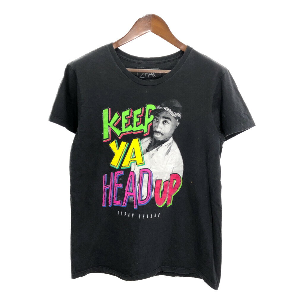 2PAC 半袖Tシャツ ラップT ブラック (メンズ L) 中古 古着 R5552