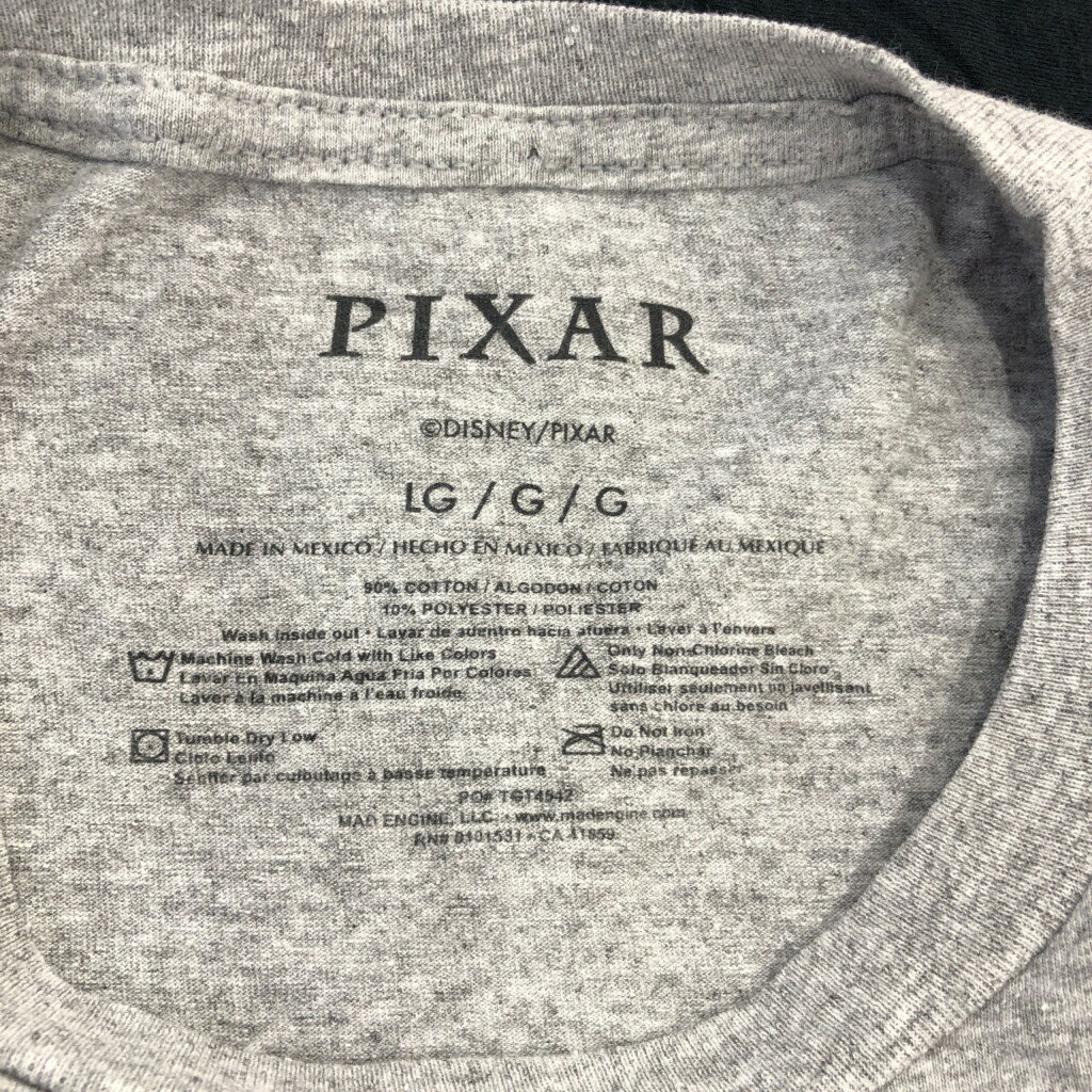 Disney ディズニー PIXAR モンスターズインク 半袖Tシャツ ムービーT キャラクター ライトグレー (メンズ L) 中古 古着 R5598