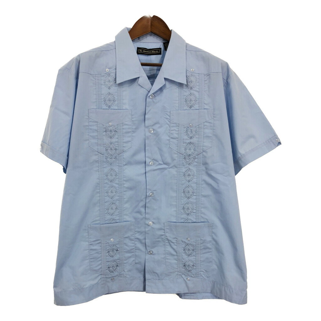 The Havanera Shirt キューバシャツ オープンカラー ライトブルー (メンズ XL) 中古 古着 R5738