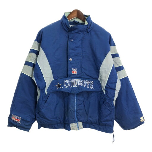 90年代 STARTER スターター NFL ダラス・カウボーイズ スタジアムジャケット プロチーム アメフト ブルー (メンズ L) 中古 古着 R5952 90年代 STARTER スターター NFL ダラス・カウボーイズ スタジアムジャケット プロチーム アメフト ブルー (メンズ L) 中古 古着 R5952