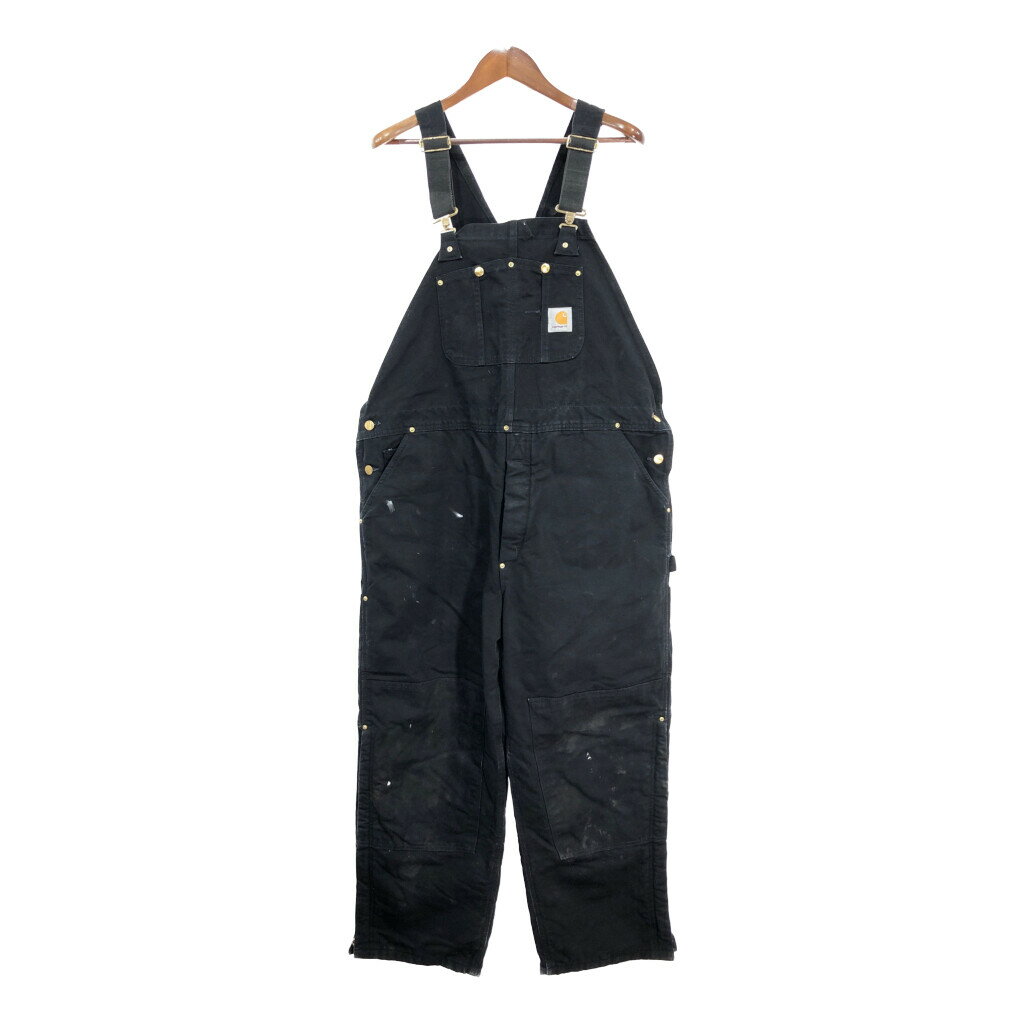 Carhartt カーハート オーバーオール 大きいサイズ ブラック (メンズ W46 L30) 中古 古着 R6053