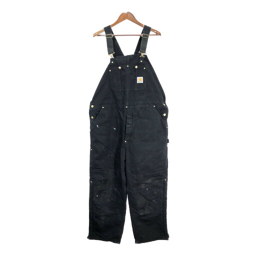 Carhartt カーハート オーバーオール 大きいサイズ ブラック (メンズ W46 L30) 中古 古着 R6053 Carhartt カーハート オーバーオール 大きいサイズ ブラック (メンズ W46 L30) 中古 古着 R6053
