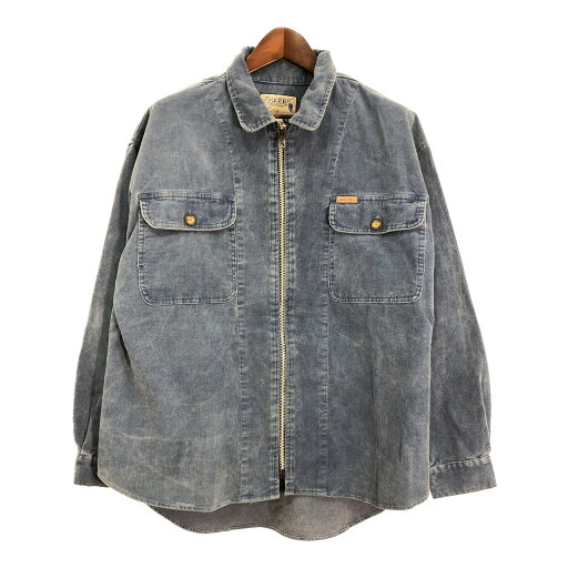 90年代 USA製 LASSEN ラッセン コーデュロイジャケット ブルー (メンズ L) 中古 古着 R6178 90年代 USA製 LASSEN ラッセン コーデュロイジャケット ブルー (メンズ L) 中古 古着 R6178