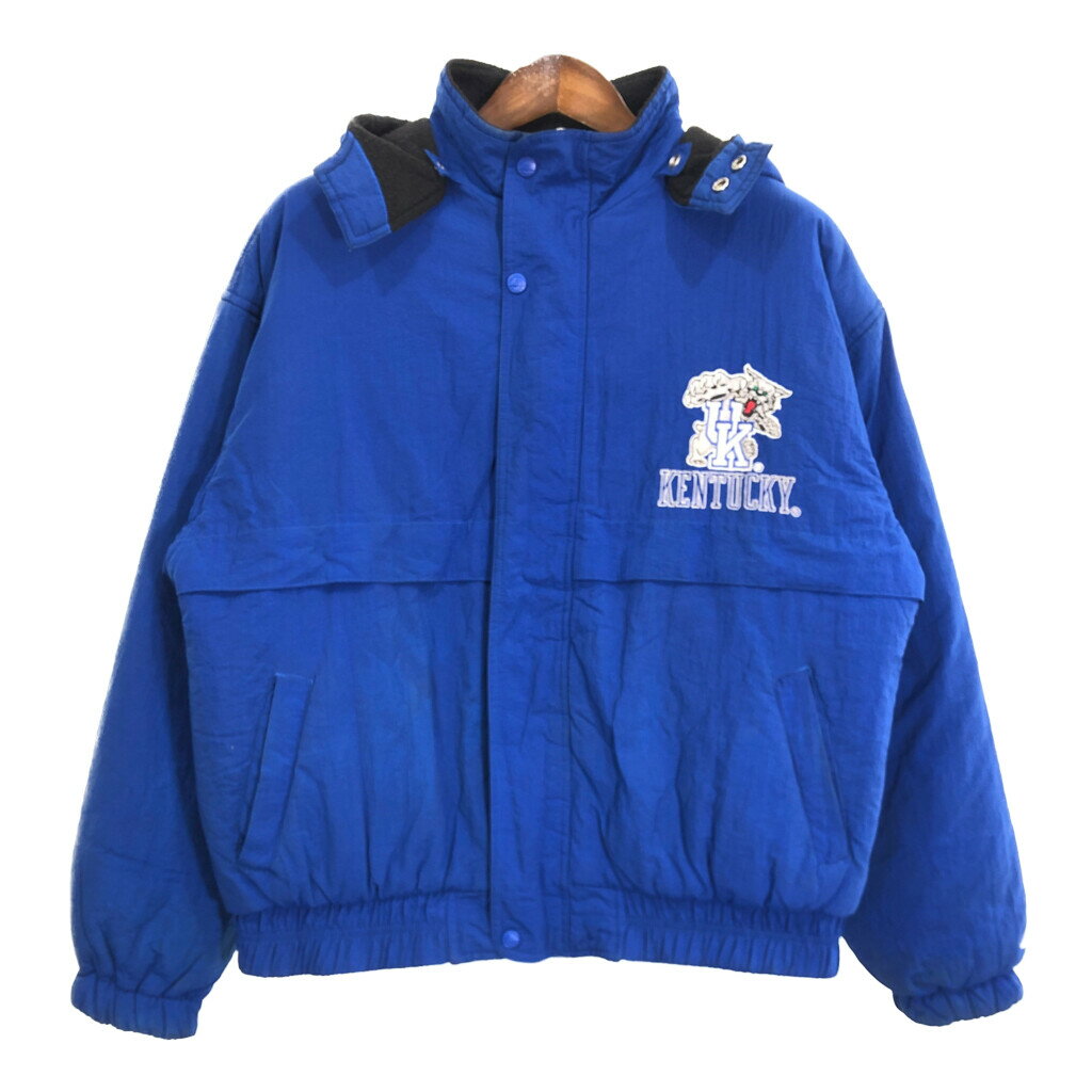 90年代 GENUINE STUFF ケンタッキー・ワイルドキャッツ リバーシブル スタジアムジャケット カレッジ ブルー (メンズ L) 中古 古着 R6284