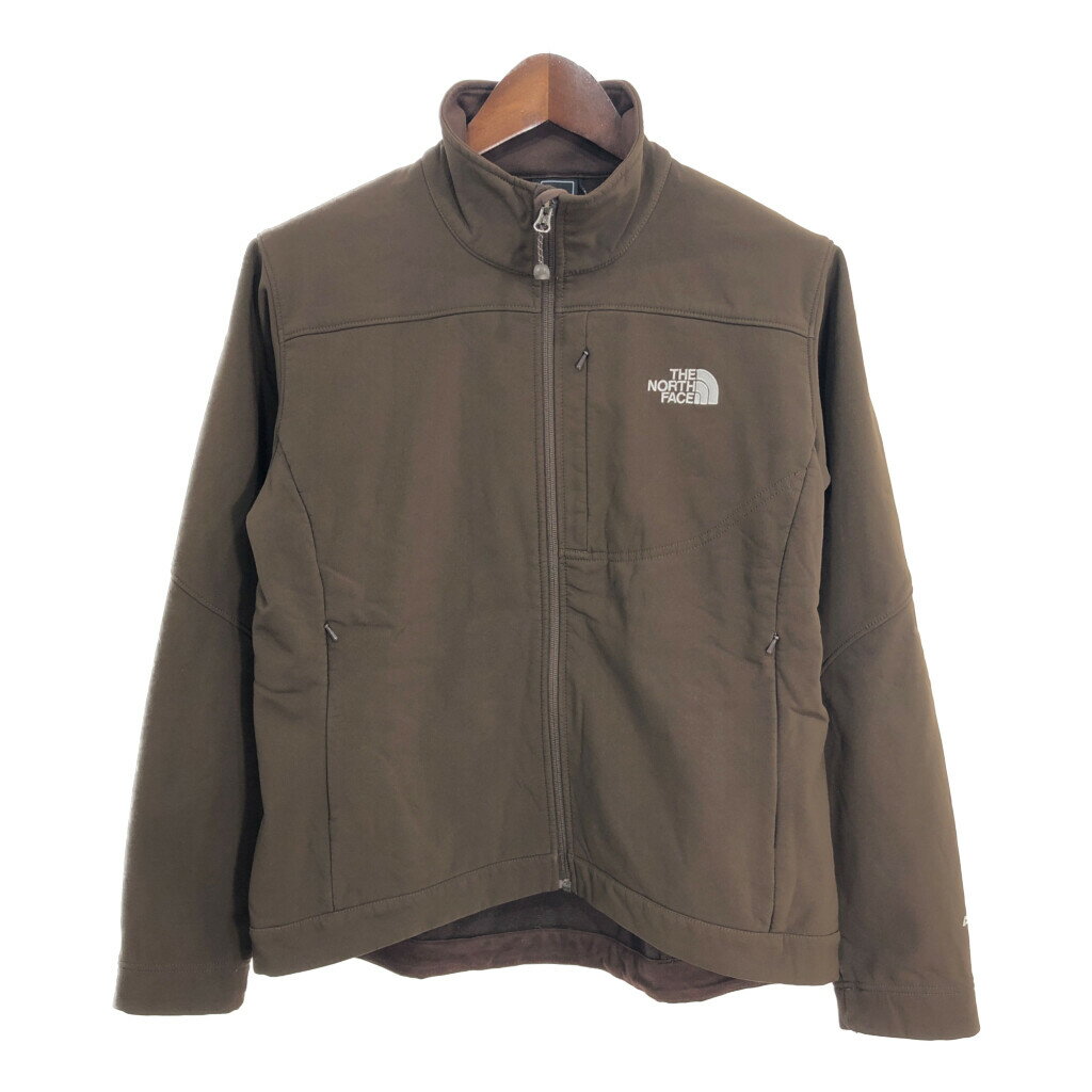 THE NORTH FACE ノースフェイス ソフトシェルジャケット アウトドア ブラウン (レディース M相当) 中古 古着 R6555