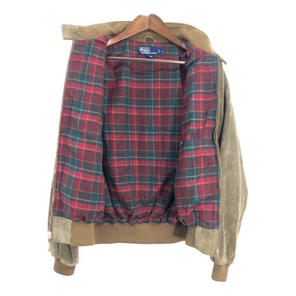Polo by Ralph Lauren ポロ ラルフローレン レザースイングトップ カーキ (メンズ XL) 中古 古着 R6573