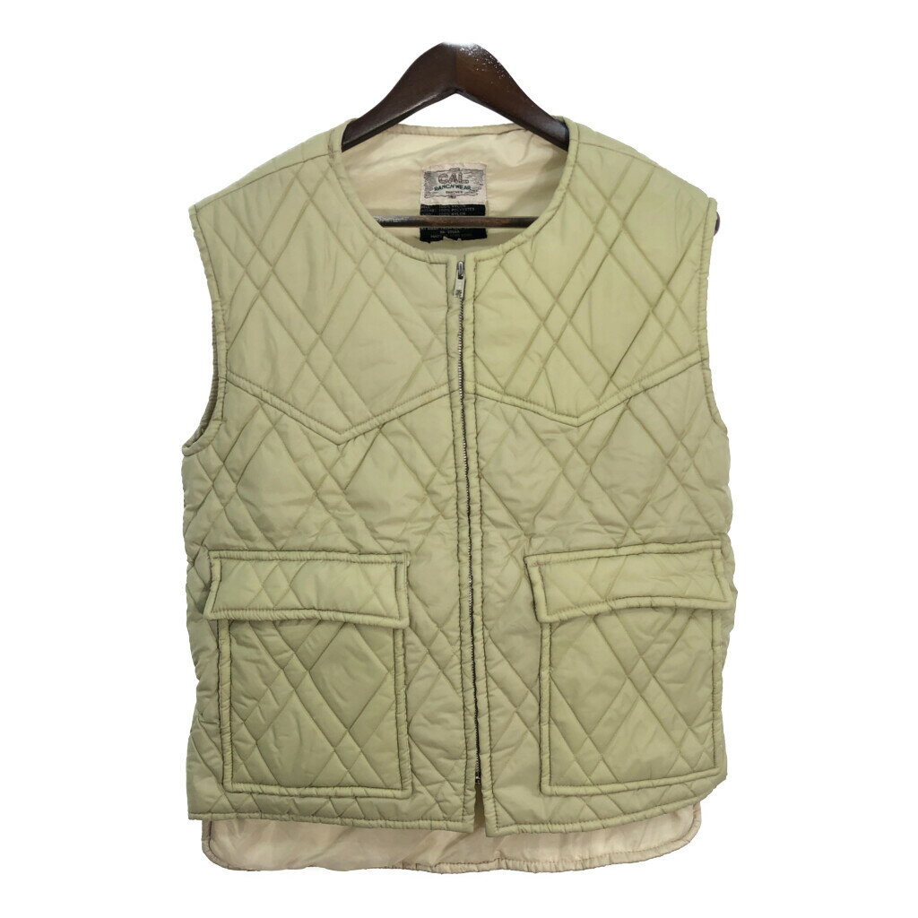 90年代 CAL RANCH WEAR キルティング 中綿 ナイロン ベスト ベージュ (メンズ 40) 中古 古着 R6639