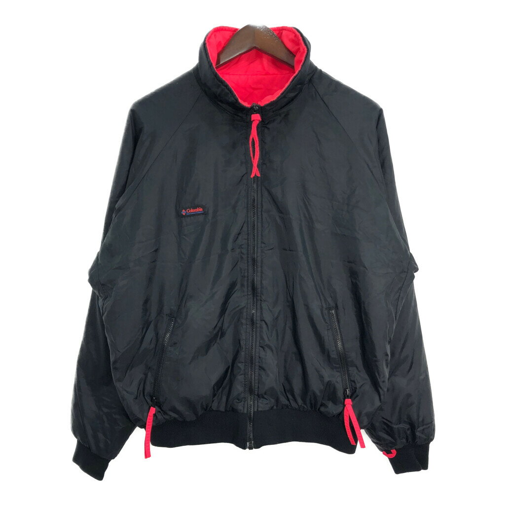 DESCRIPTION ブランドColumbia/コロンビア サイズ【サイズ】XL【実寸】 着丈：約68cm身幅：約71cm裄丈：約94cm袖下丈：約54cm 主な素材表地 : ナイロン裏地 : ナイロン中綿 : ポリエステル 色ブラック 仕様 80年代リバーシブルThinsulateアウトドアワンポイントロゴ 状態 汚れ：首元、袖先、腹部裏地特記事項：色移り 商品管理番号R6685 ABOUT ITEM商品撮影時の照明やお使いのモニター・ブラウザ等ご覧いただく環境により実物と商品画像の色が多少異なる場合がございます。全てアメリカからの輸入品ですがブランドやアイテムによりそれぞれサイズ感が異なります。生地の伸縮や厚み等、測定に多少の誤差が生じる場合がございますが、表記サイズと合わせまして実寸値を記載させていただいておりますので必ずご確認ください。新品や未使用品と記載があるもの以外は全て中古品ですので、程度は異なりますが使用感がございます。状態は慎重に確認し商品説明や画像により記載しておりますが、全てを記載することは中古品の特性上困難です。ご不明な点やご質問がございましたらお気軽にお問い合わせください。