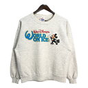 90年代 USA製 Disney ディズニー ワールド・オン・アイス スウェット ミッキーマウス キャラクター (メンズ L) 中古 古着 R6868