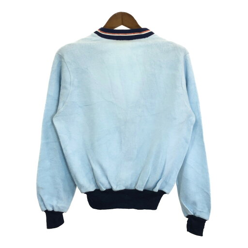 70年代 MELÉE アセテート ビスコース カーディガン ライトブルー (メンズ M相当) 中古 古着 R6946