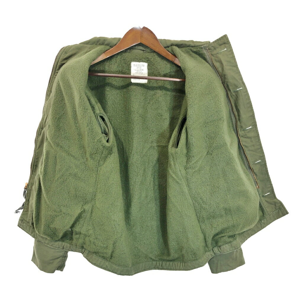 80年代 米軍実物 U.S.NAVY A-2 デッキジャケット ミリタリー オリーブ (メンズ MEDIUM) 中古 古着 R7228