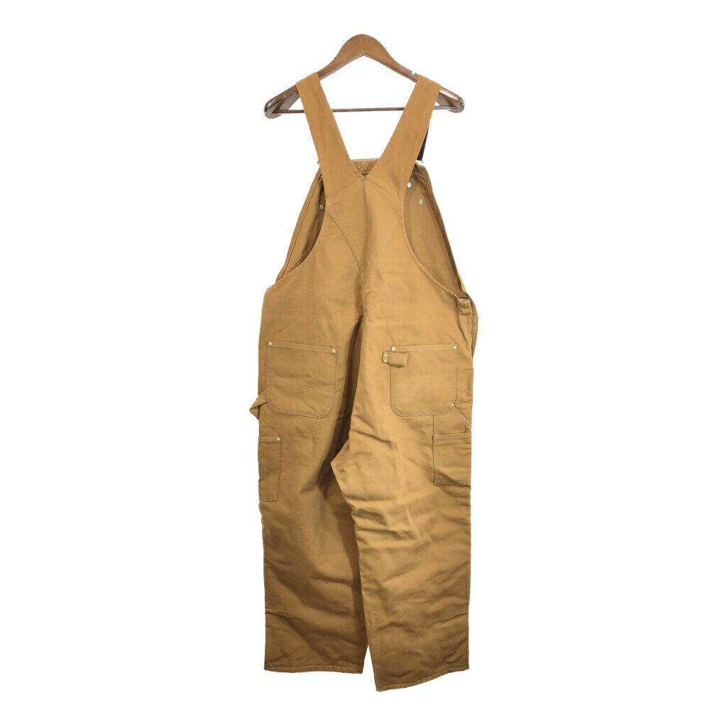 90年代 USA製 Carhartt カーハート ダック ダブルニー ビブオーバーオール 大きいサイズ ワーク (メンズ W44 L28) 中古 古着 R7702