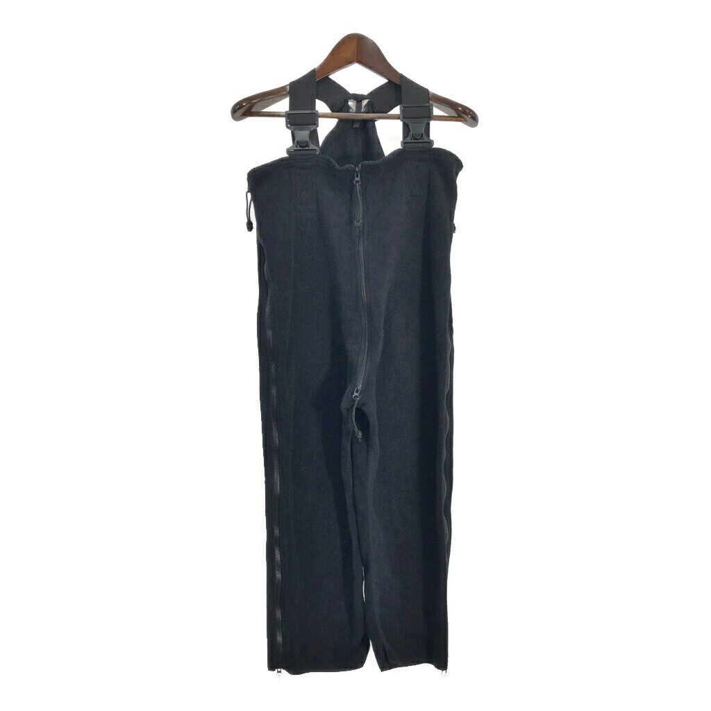 米軍実物 U.S.ARMY フリースオーバーオール ECWCS GEN2 ミリタリー ブラック (メンズ MEDIUM SHORT) 中古 古着 R7766