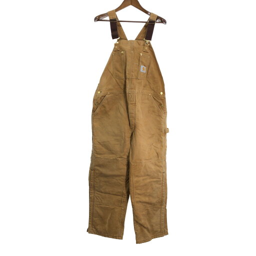 80年代 USA製 Carhartt カーハート ダック ダブルニー ビブオーバーオール 大きいサイズ ワーク (メンズ W42 L30) 中古 古着 R7781 80年代 USA製 Carhartt カーハート ダック ダブルニー ビブオーバーオール 大きいサイズ ワーク (メンズ W42 L30) 中古 古着 R7781