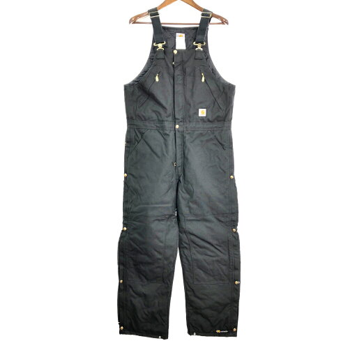 Carhartt カーハート ナイロン ビブオーバーオール ワーク ブラック (メンズ W34 L32) 中古 古着 R7785 Carhartt カーハート ナイロン ビブオーバーオール ワーク ブラック (メンズ W34 L32) 中古 古着 R7785