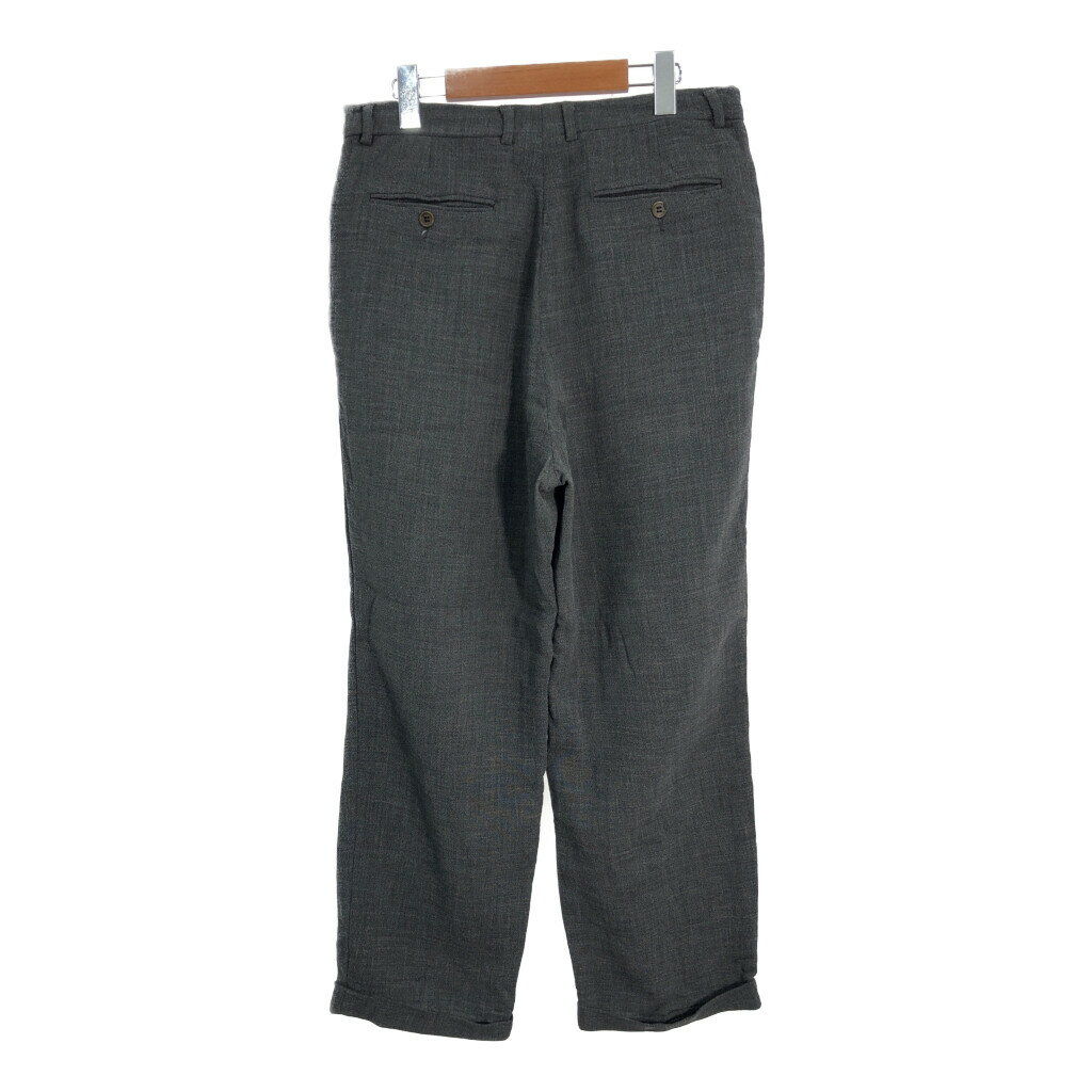 90年代 GIORGIO ARMANI ジョルジオ アルマーニ 2タック スラックスパンツ グレー (メンズ W31相当) 中古 古着 R7903