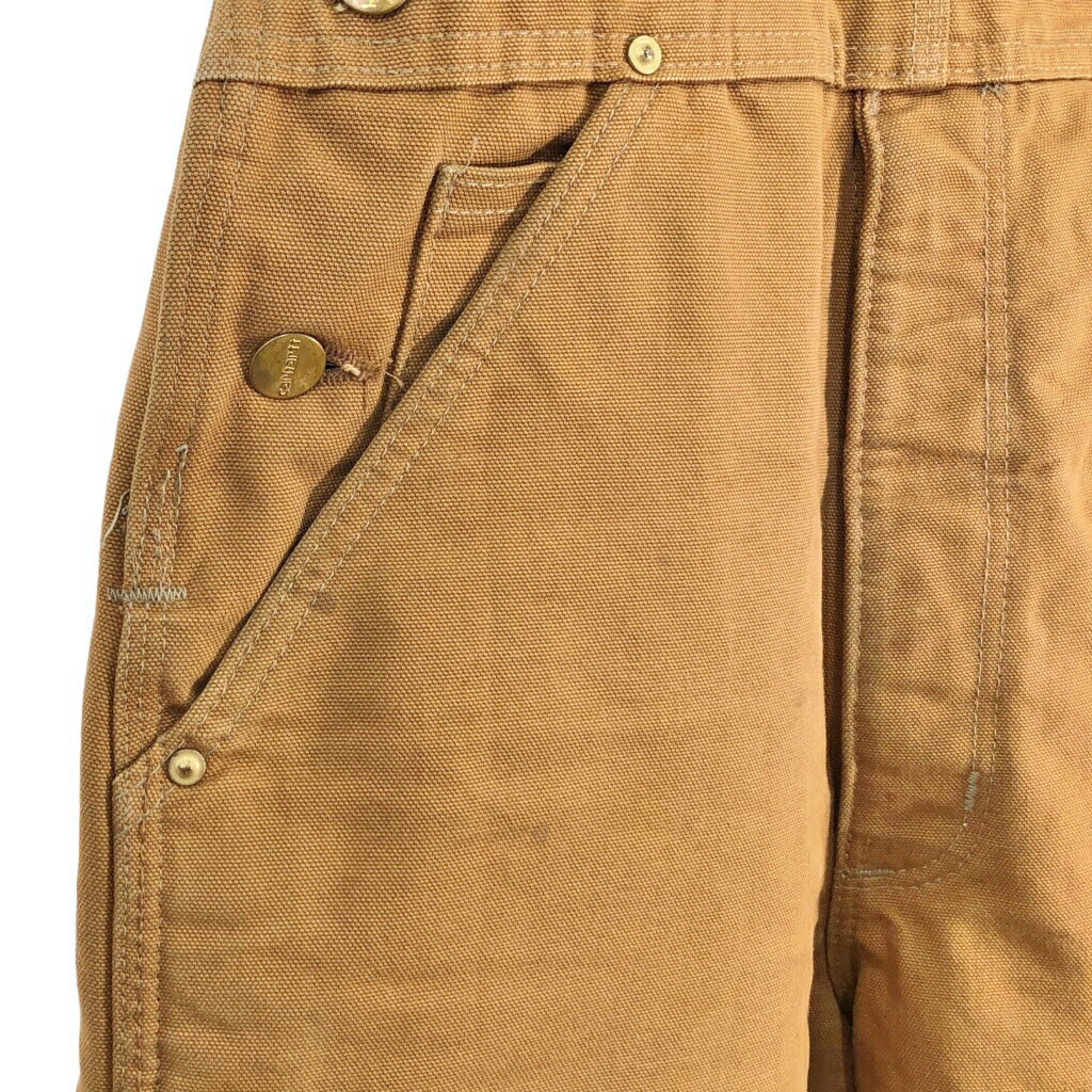 Carhartt カーハート ダック ダブルニー ビブオーバーオール ブラウン (メンズ W30 L29) 中古 古着 R7930