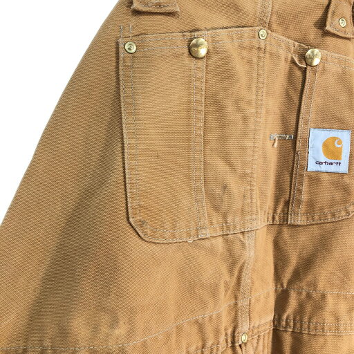 Carhartt カーハート ダック ダブルニー ビブオーバーオール 大きいサイズ ライトブラウン (メンズ W47相当) 中古 古着 R7937