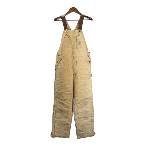 Carhartt カーハート ダック ダブルニー ビブオーバーオール 大きいサイズ ベージュ (メンズ W38相当) 中古 古着 R7983