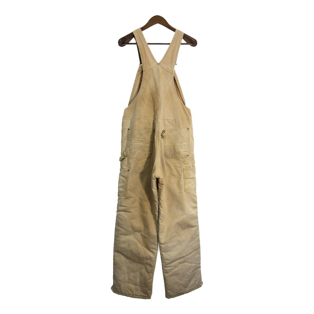 Carhartt カーハート ダック ダブルニー ビブオーバーオール 大きいサイズ ベージュ (メンズ W38相当) 中古 古着 R7983