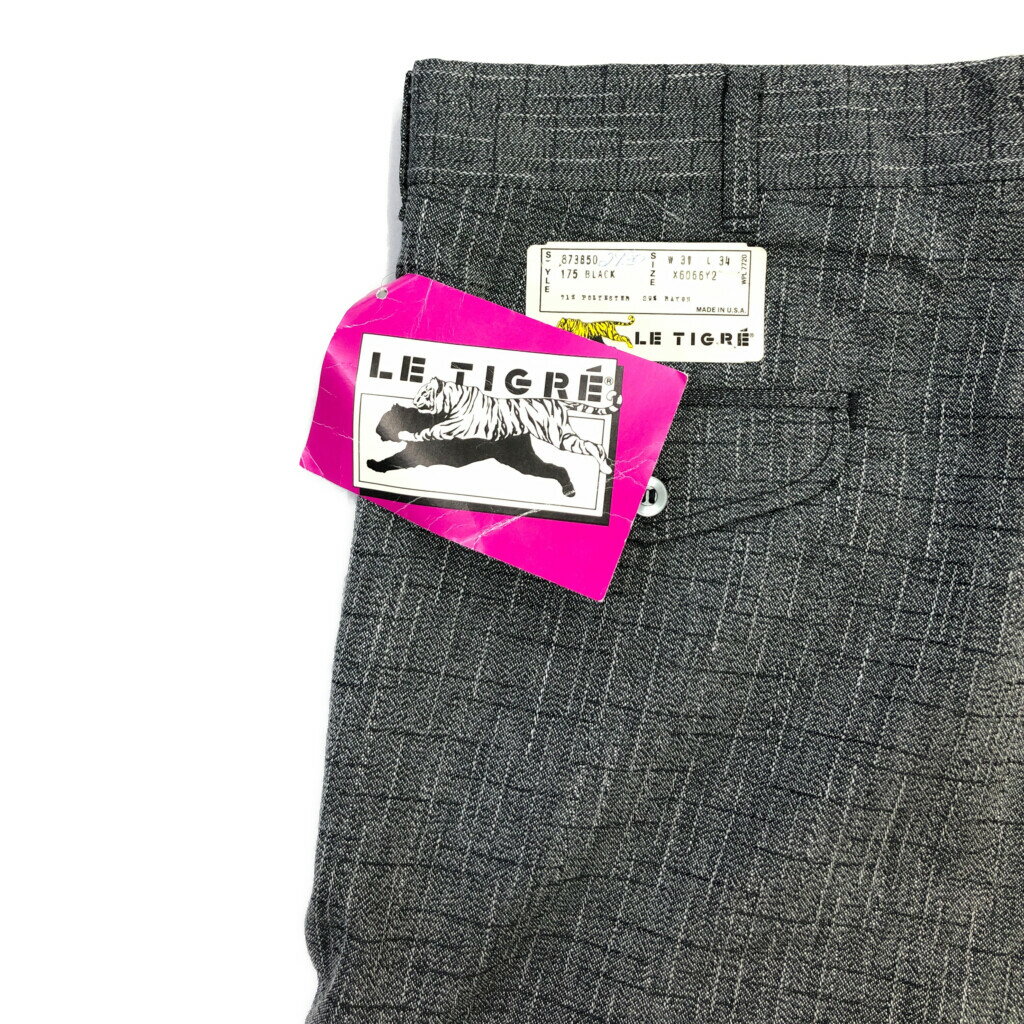 デッドストック 90年代 USA製 LE TIGRE 3タック スラックスパンツ グレー (メンズ W31 L34) 中古 古着 R8013