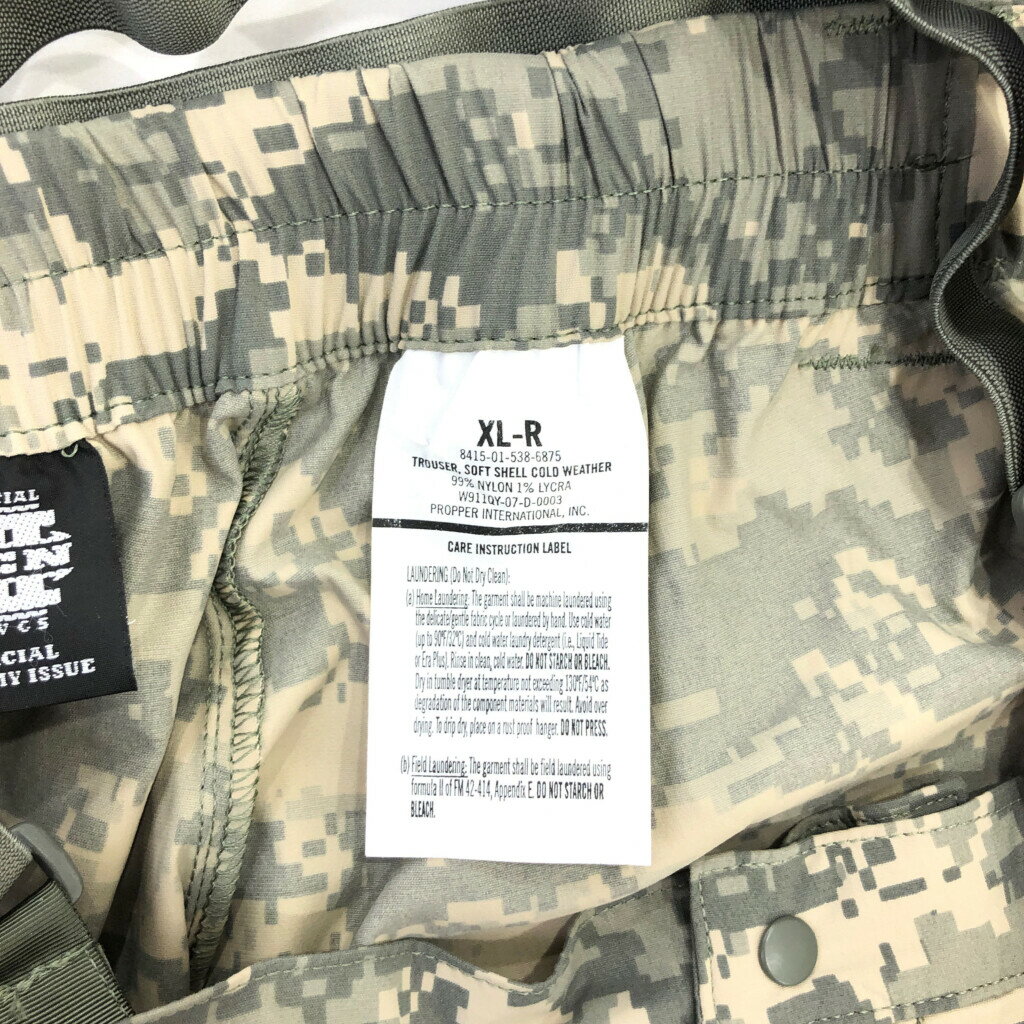 新品タグ付き 00年代 米軍実物 U.S.ARMY ECWCS GEN3 level5 ソフトシェルパンツ ミリタリー UCPカモ (メンズ XL-R) 中古 古着 R8205