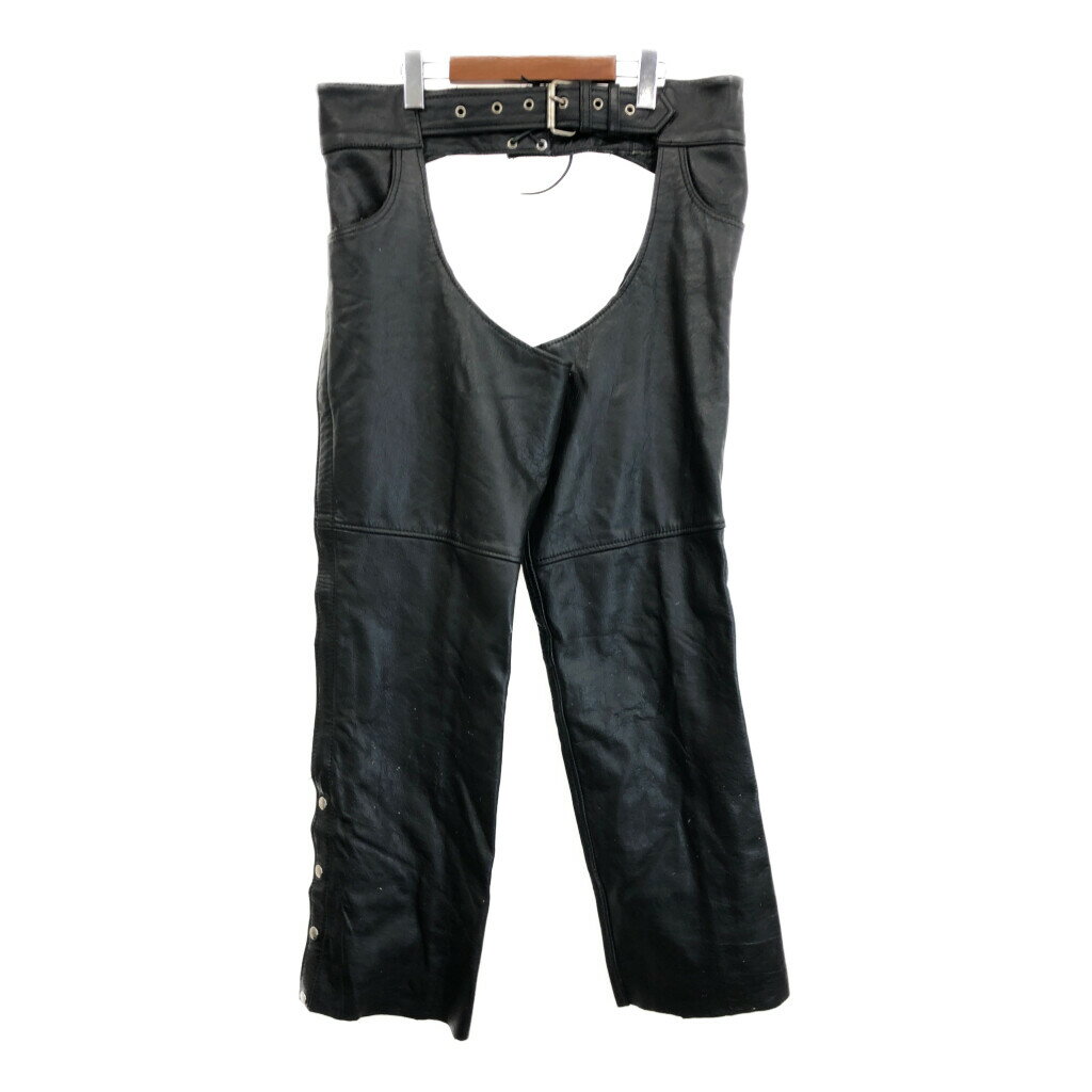 UNIK レザー チャップス バイクウェア モーターサイクル ブラック (メンズ L) 中古 古着 R8227