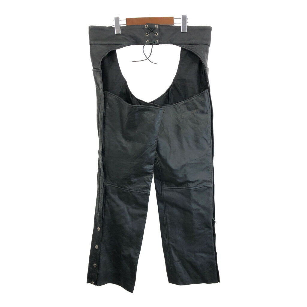 UNIK レザー チャップス バイクウェア モーターサイクル ブラック (メンズ L) 中古 古着 R8227