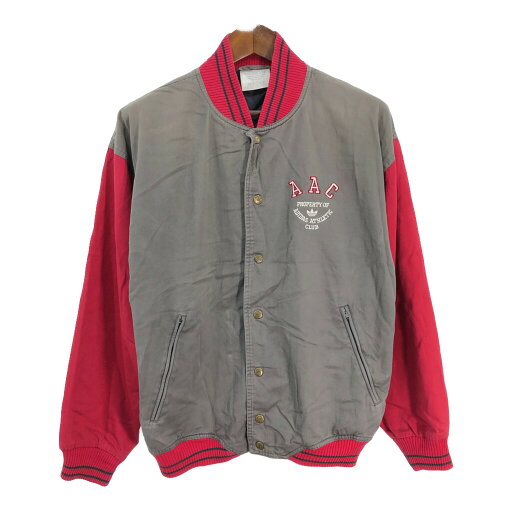 90年代 adidas アディダス スタジアムジャケット スポーツ ワンポイントロゴ グレー (メンズ F168) 中古 古着 R8405