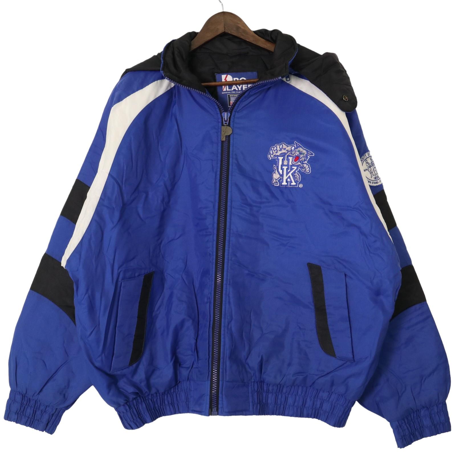 90年代 PRO PLAYER プロプレイヤー ケンタッキー・ワイルドキャッツ 中綿 ナイロン ジャケット プロチーム ブルー (メンズ XL) 中古 古着 A1246