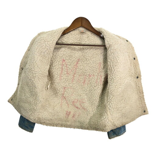 70年代 USA製 Levi's リーバイス 70725-0613 デニムボアジャケット オレンジタブ ライトブルー (レディース 14) 中古 古着 R8474