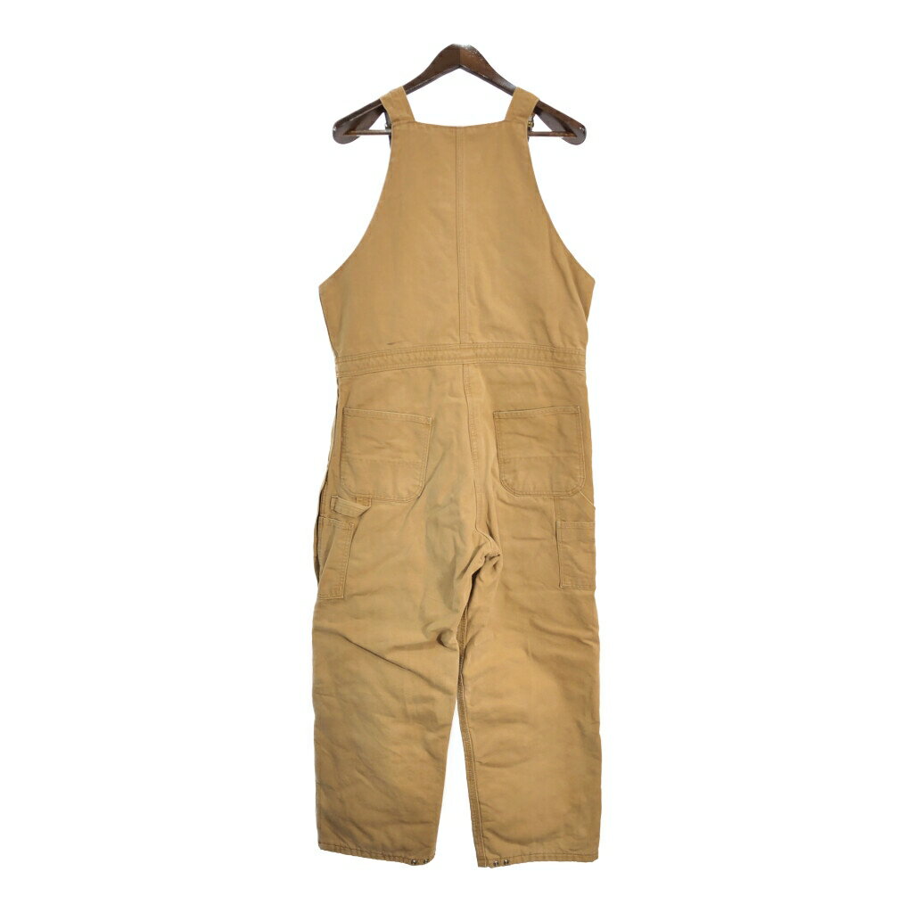 80年代 USA製 Carhartt カーハート ダック ダブルニー ビブオーバーオール ブラウン (メンズ W36 L30) 中古 古着 R8569