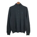 Polo by Ralph Lauren ポロ ラルフローレン ハーフジップ ドライバーズニットセーター 後染め ブラック (メンズ XL) 中古 古着 R8882
