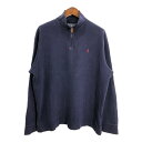 Polo by Ralph Lauren ポロ ラルフローレン ドライバーズニットセーター 大きいサイズ ネイビー (メンズ XXL) 中古 古着 R8940